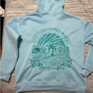 Pink palm puff XL hoodie